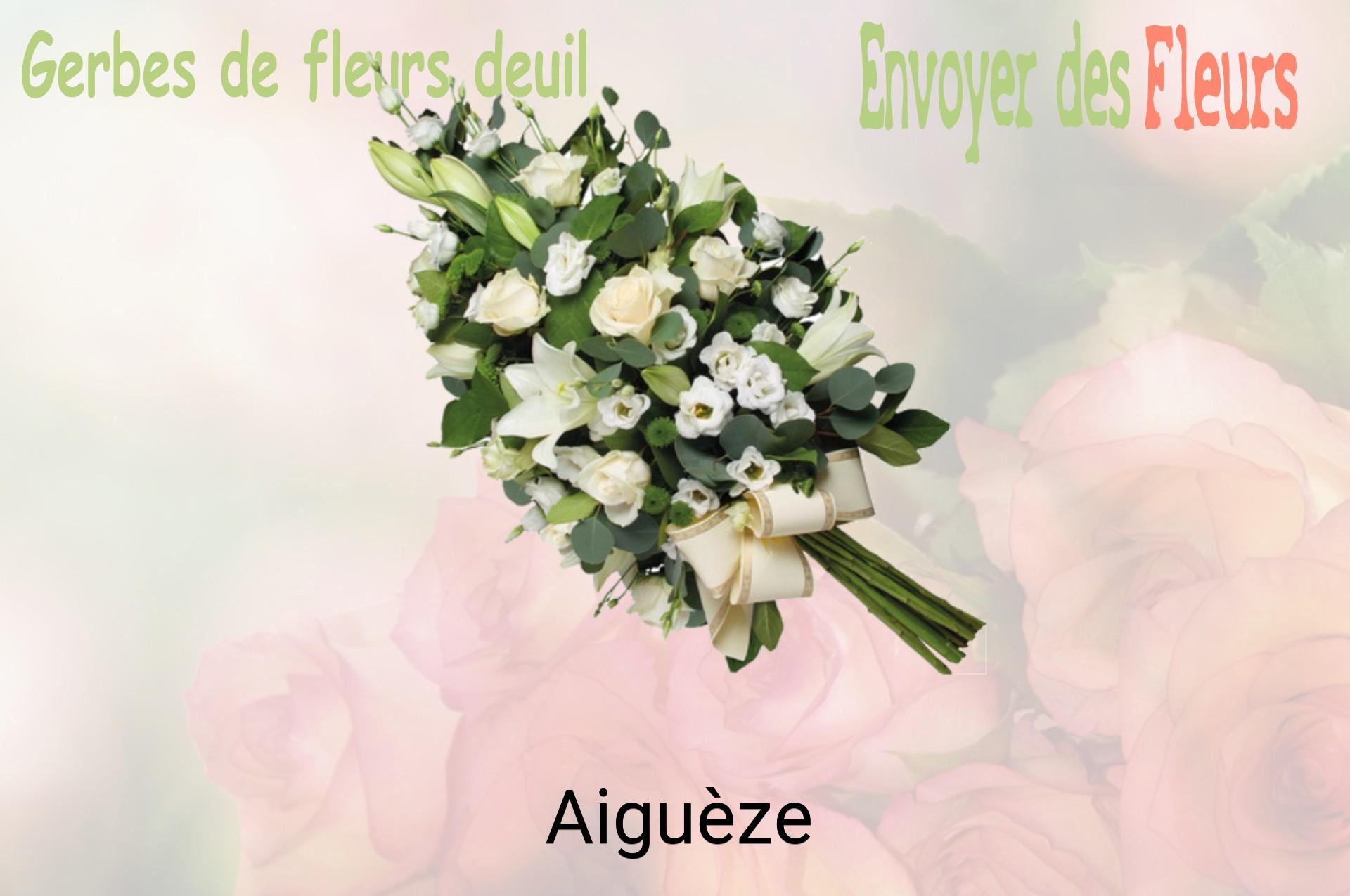 Gerbe de fleurs de deuil livrée à Aiguèze